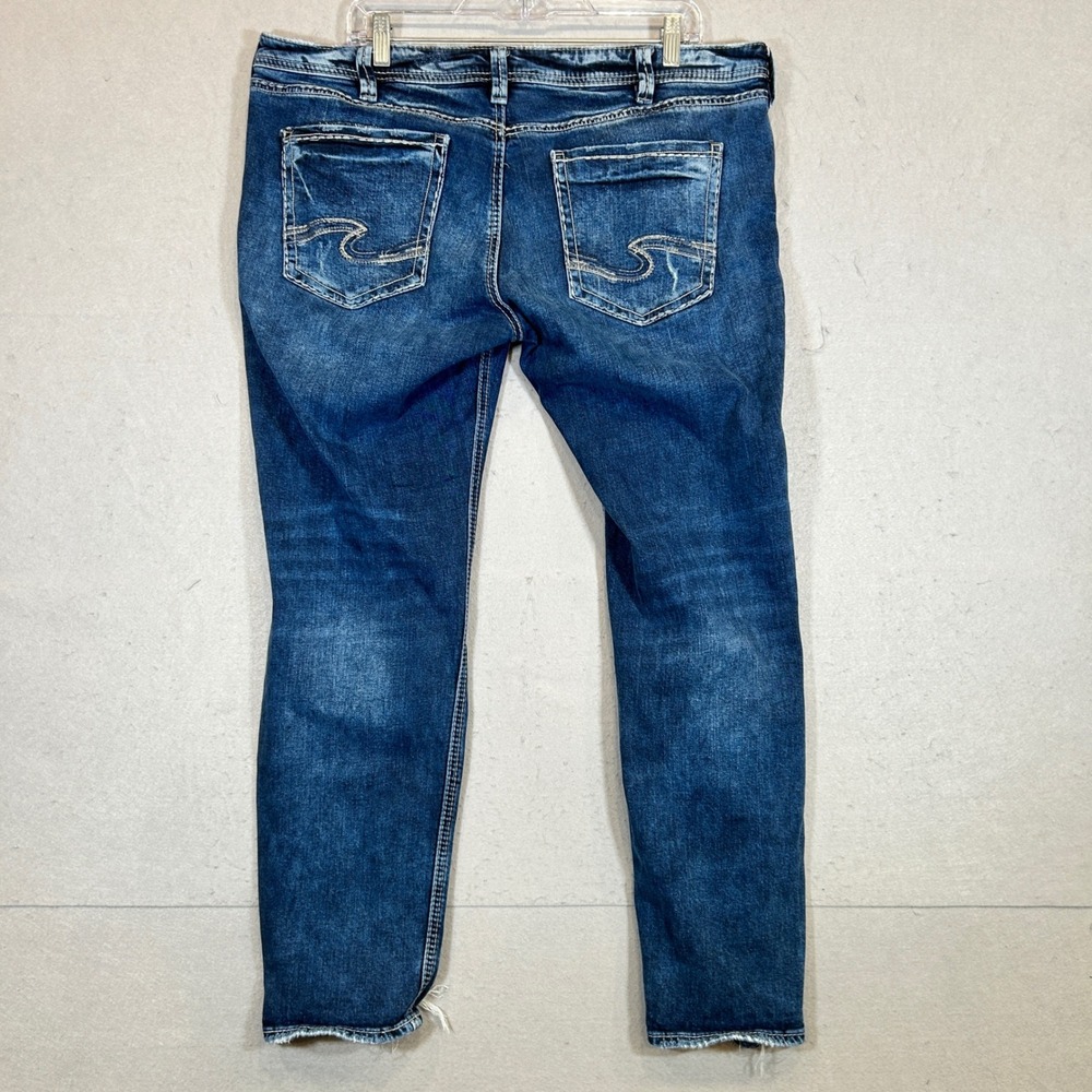 Silver Jeans Sam Jeans Mens 34x27 Slim Leg Distressed Medium Wash